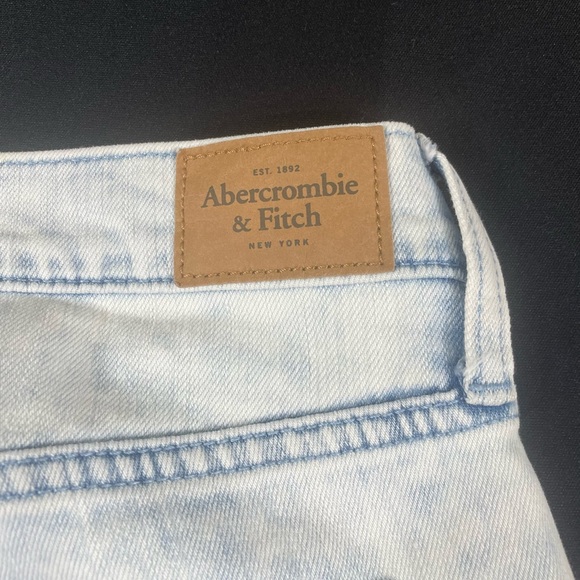 Abercrombie And Fitch Women Blue Washed Distressed Straight Denim Jeans 28-0 - Picture 10 of 10